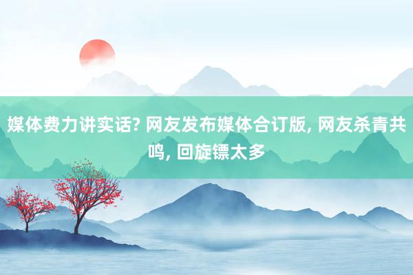 媒体费力讲实话? 网友发布媒体合订版, 网友杀青共鸣, 回旋镖太多