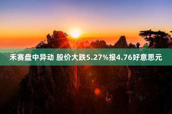 禾赛盘中异动 股价大跌5.27%报4.76好意思元